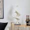 28" White Polystone Abstract Sculpture with Black Base